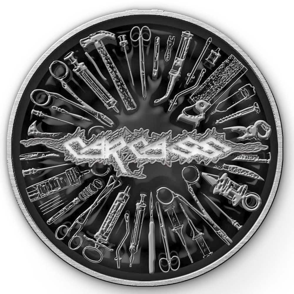 Carcass - Tools Button pin - Schwarz/Silberfarben